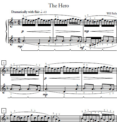The Hero Sheet Music and Sound Files for Piano Students